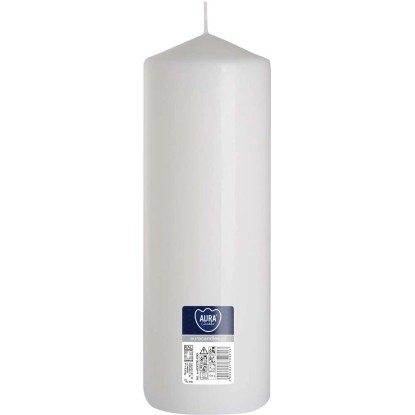 Świeca pieńkowa biała - 8 x 25 cm