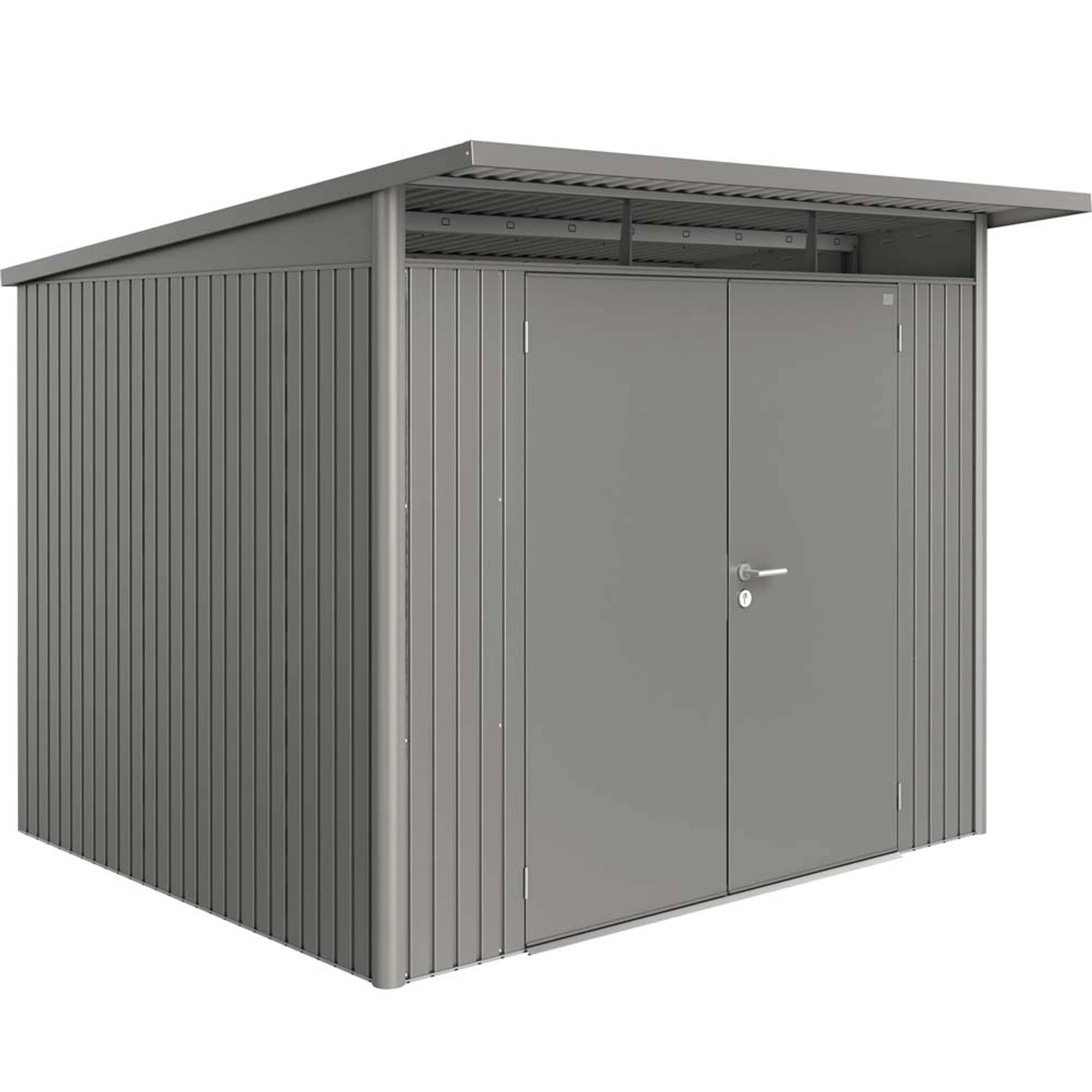 Biohort Domek ogrodowy szary kwarc drzwi podwójne - 260 x 260 cm