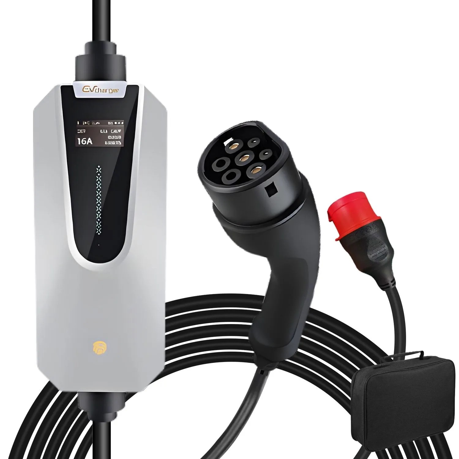 Junsun Ładowarka EV 11 kW 6 m Kabel Inteligentna Aplikacja Typ 2 3-fazowy 6-16A