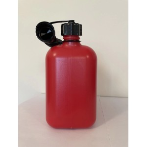 Czerwona butelka na wodę pierwszej pomocy i pomocy drogowej.