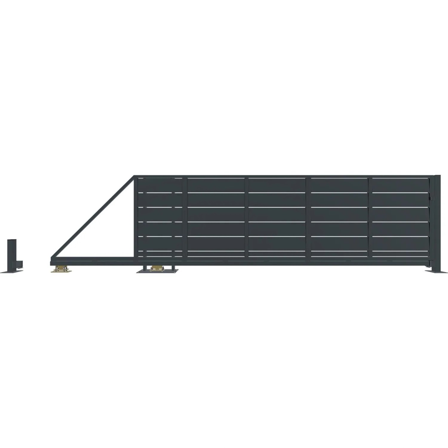 Brama Novara antracyt przesuwna lewa 400x142 cm