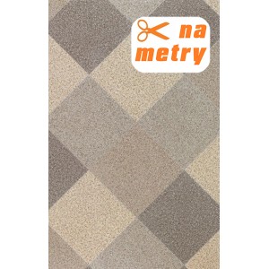 t.b.t. Wykładzina PCV w romby, beżowo-szara.