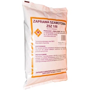 Worek zaprawy szamotowej ZSZ 1/III, do prac ogniotrwałych.