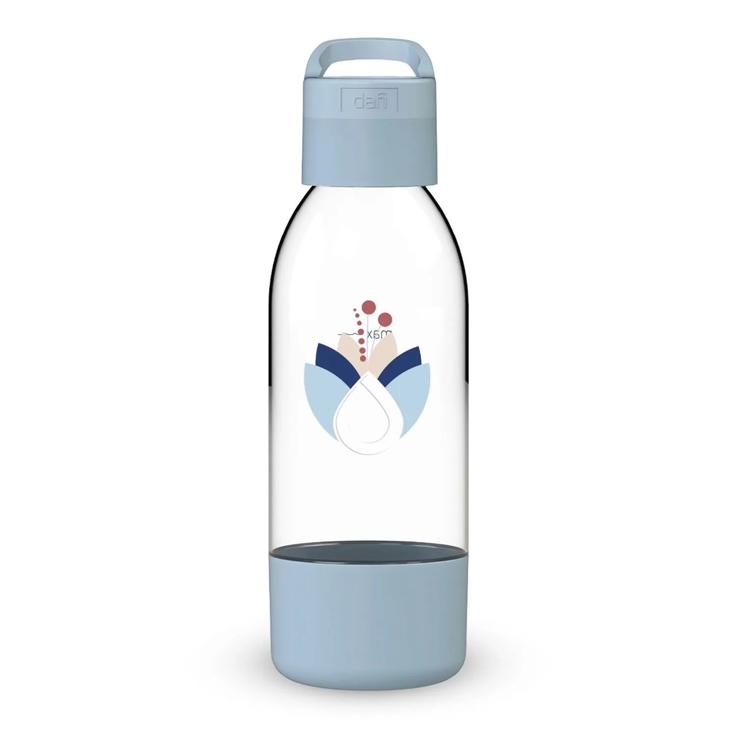 Dafi Butelka do saturatora PushAir Kwiaty lazurowa z uchwytem - 0,5 l