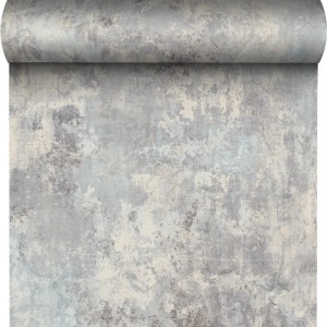 t.b.t. Tapeta dekoracyjna w odcieniach szarości i beżu z teksturą.