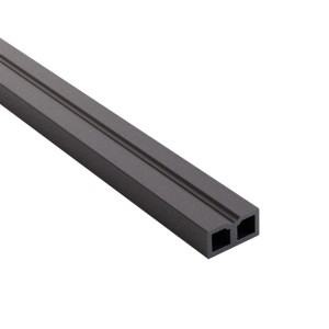 Szary profil deski tarasowej t.b.t. z dwiema komorami.