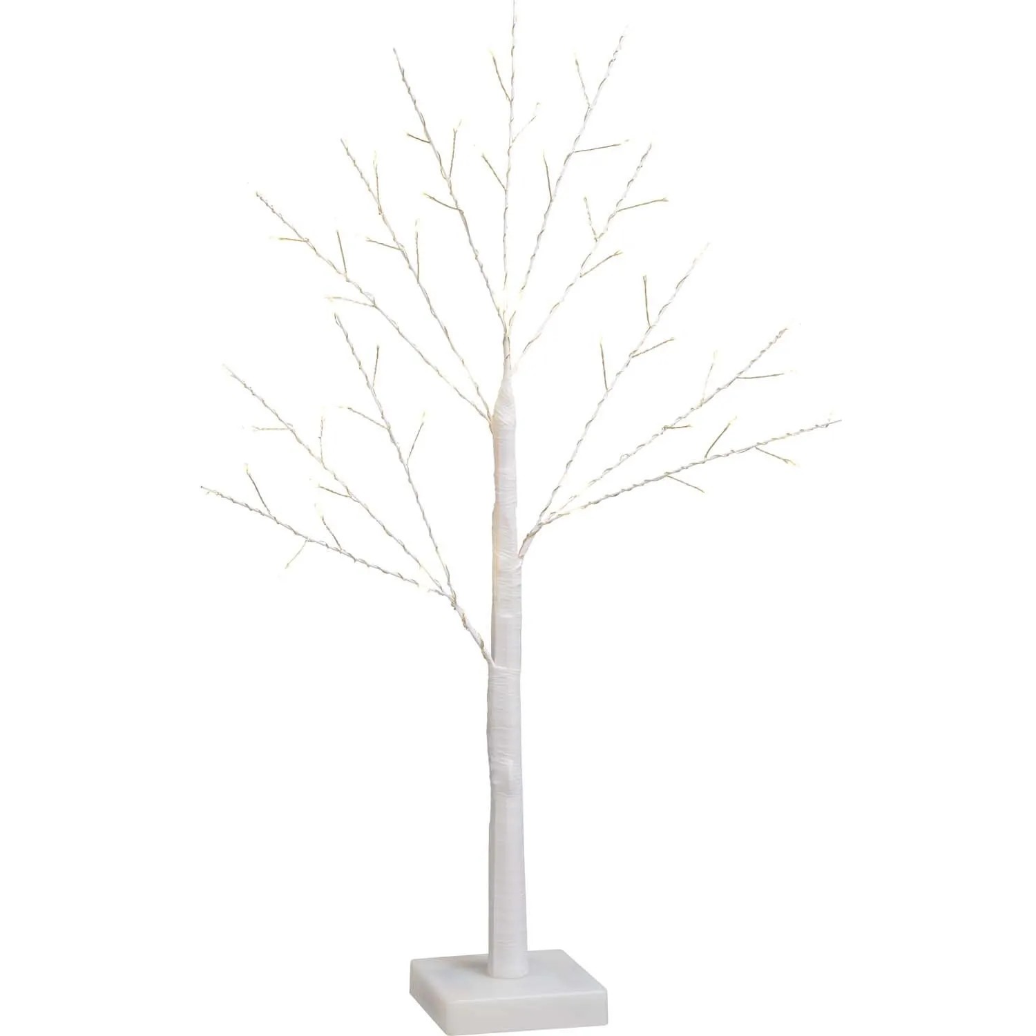 Dekoracja stojąca DRZEWKO białe 60 LED wys. 60 cm ciepły biały