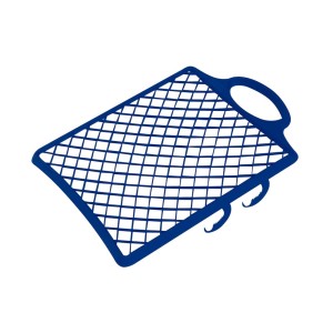 Niebieska kratka do odsączania farby LUX 27x29 cm z tworzywa sztucznego do wałków i pędzli.
