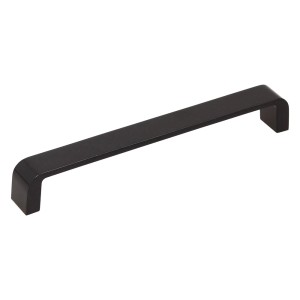 Czarny, prosty uchwyt meblowy.