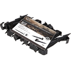 Zestaw czarnych szpilek do nawadniania podziemnego.