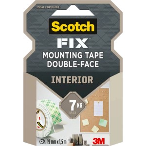 Dwustronna taśma montażowa Scotch-Fix do wnętrz, udźwig do 7 kg, 19 mm x 1,5 m.