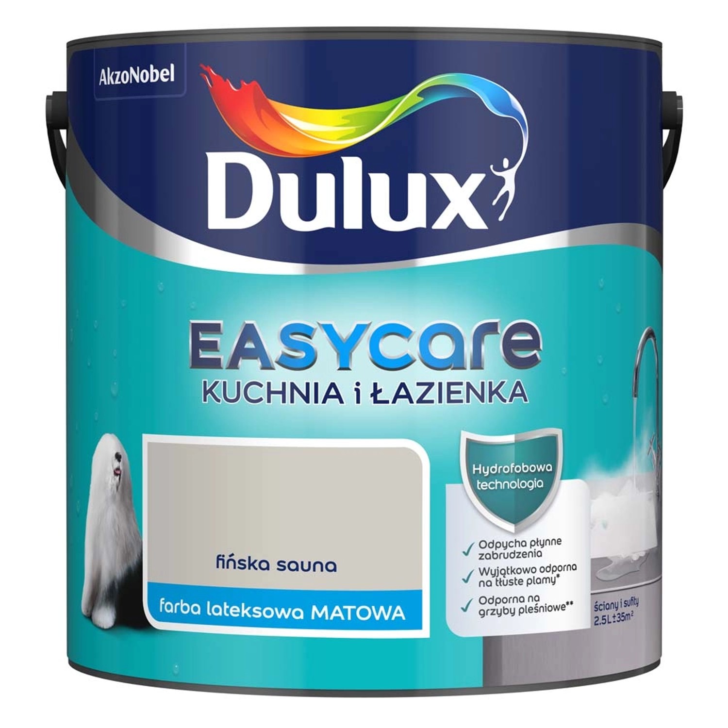 Фото - Фарба / емаль Dulux Farba  EasyCare Kuchnia i Łazienka fińska sauna 2,5 l 