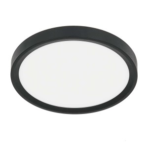 Czarna lampa sufitowa LED Plafony, okrągły kształt.