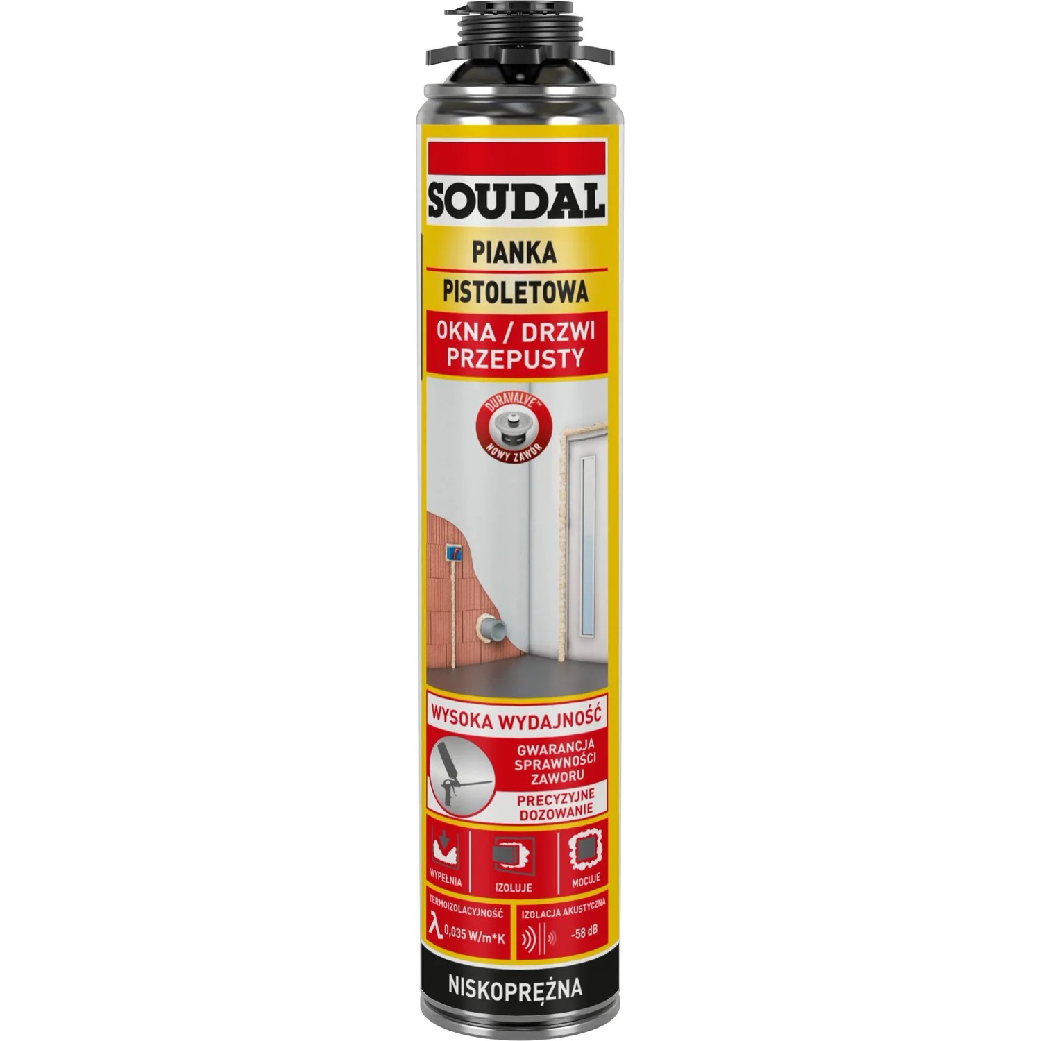 Soudal Pianka montażowa pistoletowa Okna & Drzwi 750 ml