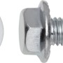 Śruby z łbem sześciokątnym kołnierzowe, 6 mm x 30 mm, stal, 8 sztuk, do bezpiecznych połączeń.