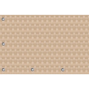 Beżowa mata osłonowa na ogrodzenie z oczkami do mocowania.