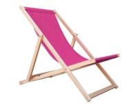 Leżak plażowy drewniany różowy