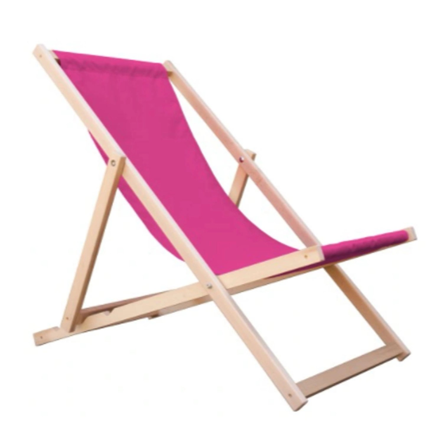Leżak plażowy drewniany różowy