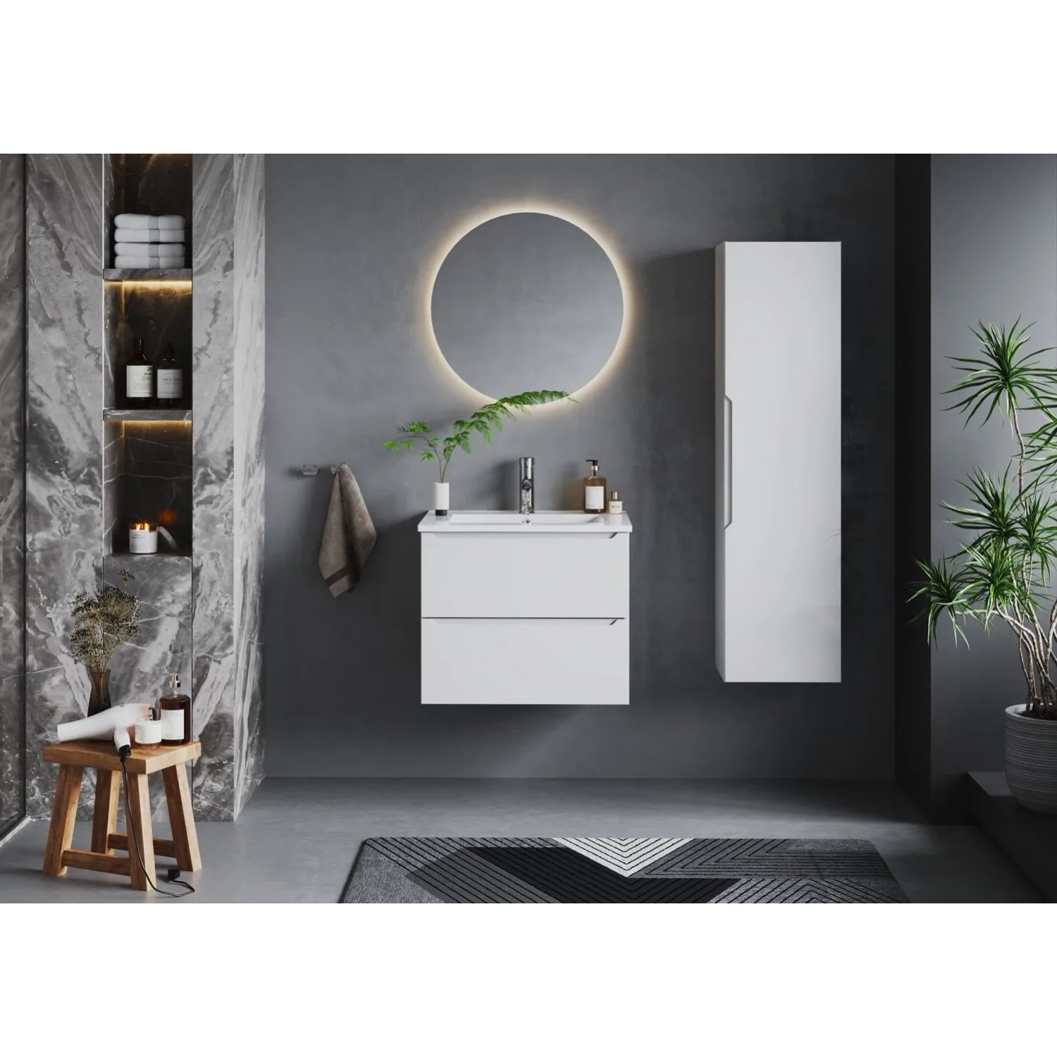 Umywalka SONA wpuszczana 60 prostokątna 60x17x46_5
