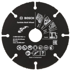 Tarcza tnąca Bosch Carbide Multi Wheel do szlifierek kątowych, do drewna, plastiku i innych.