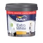 Wiadro białej farby do ścian Dulux Extra White z napisem '+10% GRATIS'.