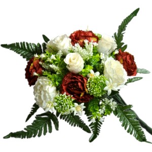 Kompozycja gałązka 9 kwiatów, wielokolorowa