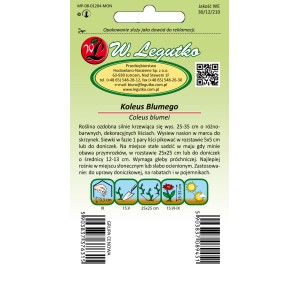 Nasiona kwiatów Koleus Blumego: Nasiona ozdobne do uprawy w ogrodzie lub doniczce.