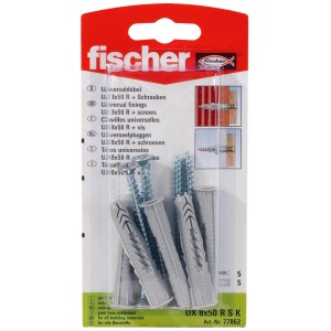 Fischer Uniwersalny kołek UX 8 x 50 RSK ze śrubami, opakowanie 5 szt.