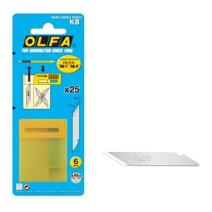 Ostrza OLFA KB, 25 sztuk, do noży rzemieślniczych AK-1 i AK-4. Ostrza tnące do modelarstwa i hobby.