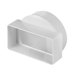 Biały łącznik kanałów do systemów wentylacyjnych.