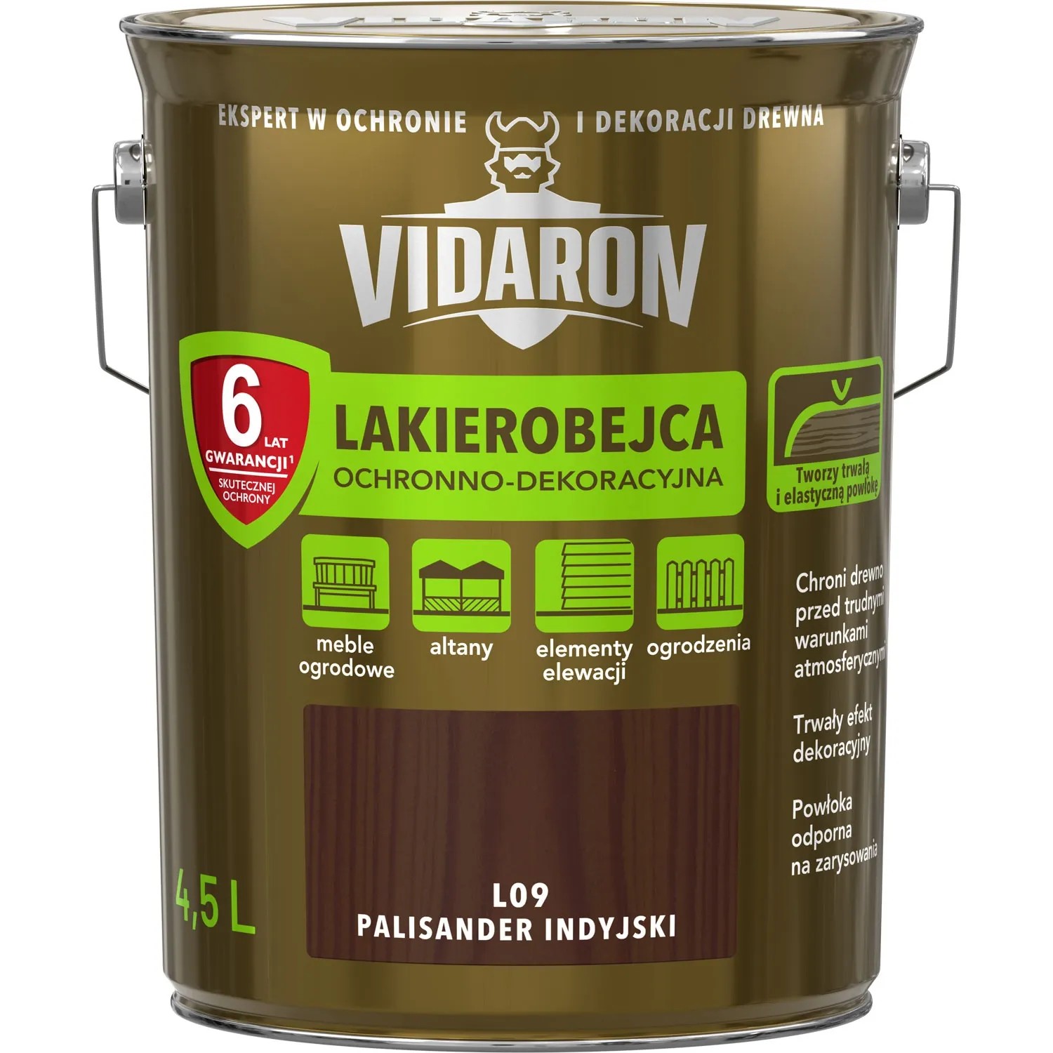 Vidaron Lakierobejca ochronno-dekoracyjna palisander indyjski 4,5 l
