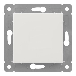 Biały włącznik t.b.t. ze srebrnym uchwytem do włączników światła i gniazdek.