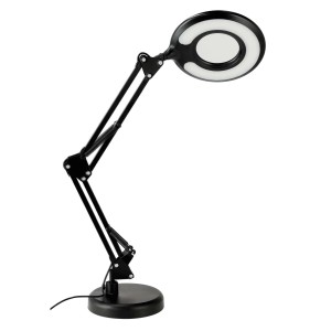 DPM Lampka biurkowa LED z lupą 8W 2700-6000K 450lm czarna