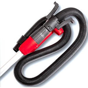 Szlifierka do gipsu Einhell TC-DW 225 z wężem odsysającym i czerwoną obudową.