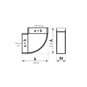 Przybysz Kolano poziome 90 - 110 x 55 mm