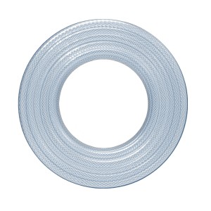 Zwinięty, przezroczysty wąż ogrodowy t.b.t.