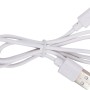 Biały kabel USB-C (100 cm) do ładowania akumulatorowego wentylatora stołowego.