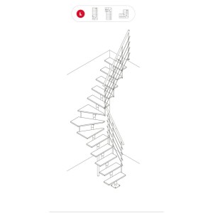 Ilustracja schodów spiralnych do użytku wewnętrznego, kategoria schody wewnętrzne.