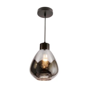 Candellux Lampa wisząca MONTE czarna 1xE27 40W klosz dymiony