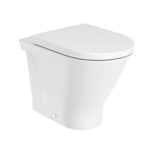 Biała miska wisząca WC (t.b.t.) do łazienki.