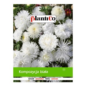 Opakowanie nasion białych kwiatów t.b.t., idealne do ogrodu.