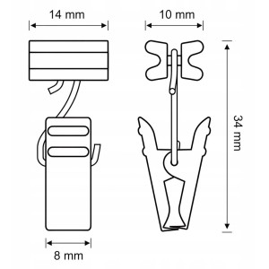 Szkic t.b.t. do karniszy z wymiarami.