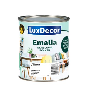 Emalia LuxDecor, akrylowa, połysk, Biały Kryształ. Puszka z farbą.