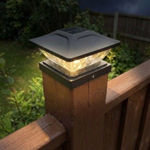Goldlux Lampa solarna TOYA na słupek 3000+6500K IP44 czarna