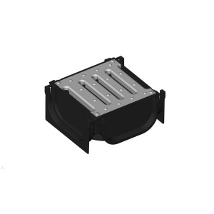 Narożnik do odwodnienia liniowego, czarno-srebrny.