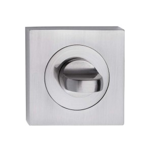 Kwadratowa rozeta klamki drzwiowej ze stali nierdzewnej z pokrętłem do drzwi WC.