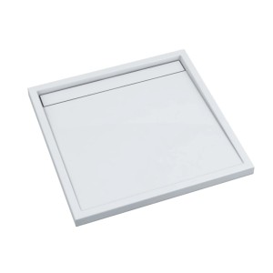 Brodzik kwadratowy Schedpol Nova 90x90x5 cm biały gładki biała maskownica