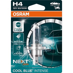 Żarówka samochodowa Osram H4 Cool Blue Intense do samochodów i motocykli, 12V 60/55W.