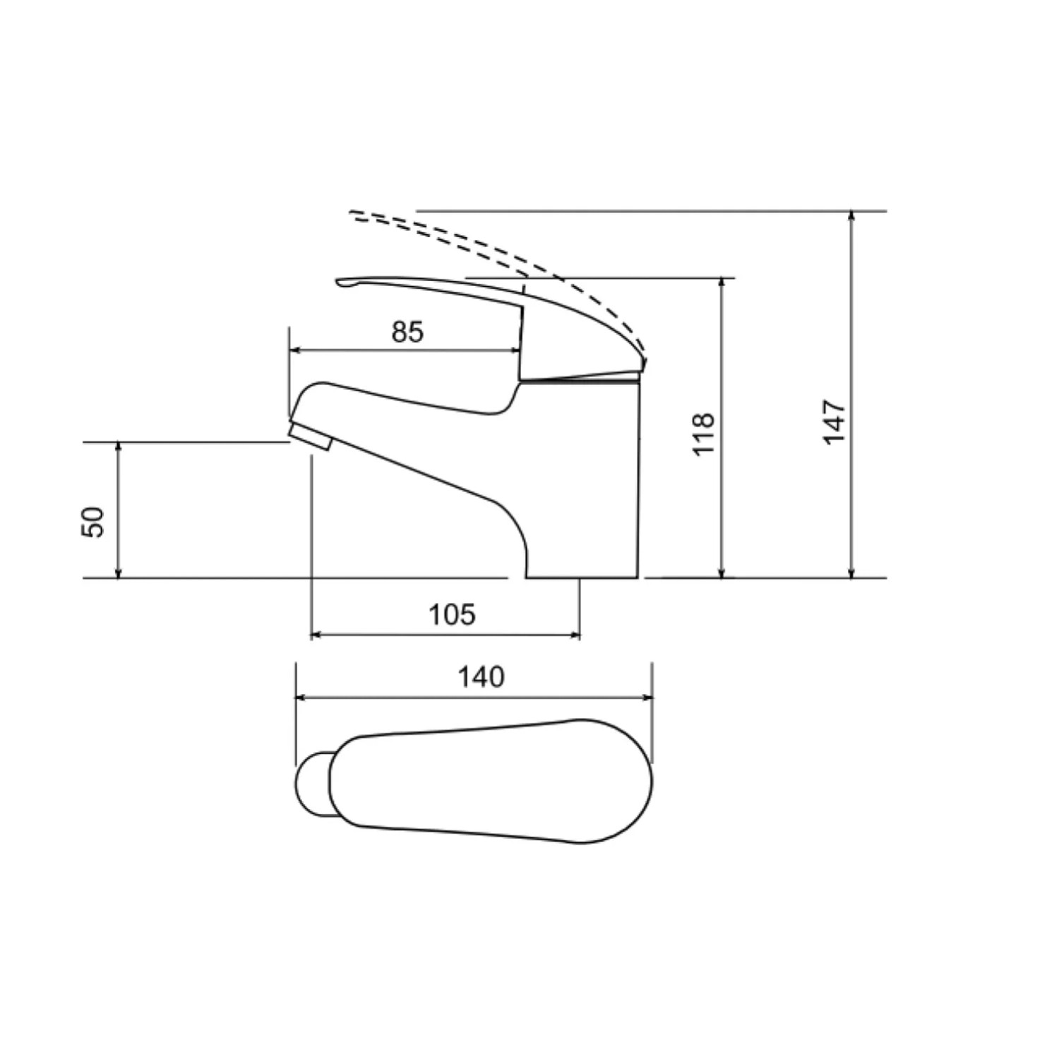 Liveno Bateria umywalkowa Ogliastra czarna_2