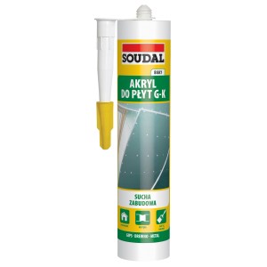 Karton Soudal akryl do płyt gipsowych, biały.